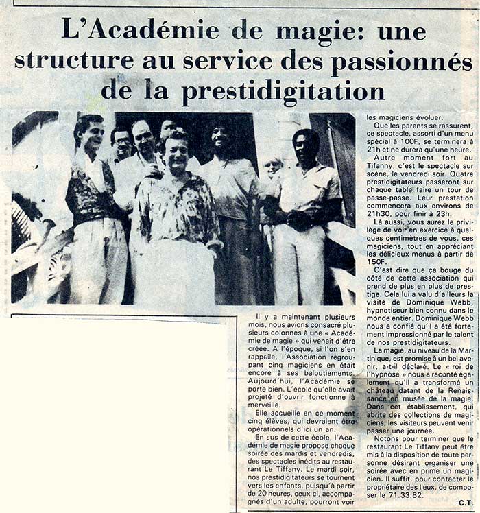 Magicien école de Magie de Martinique