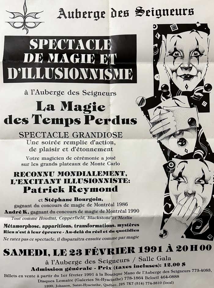 Magicien et maître de cérémonie au Spectacle La Magie des Temps Perdu