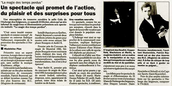 Magicien et maître de cérémonie au Spectacle La Magie des Temps Perdu